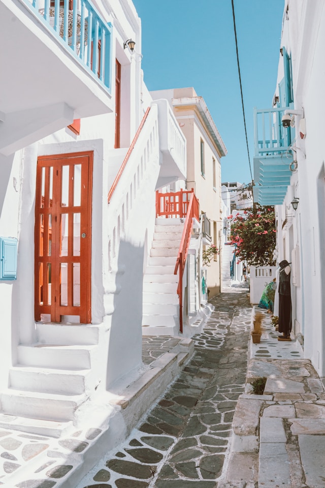 ruelle à mykonos en grèce