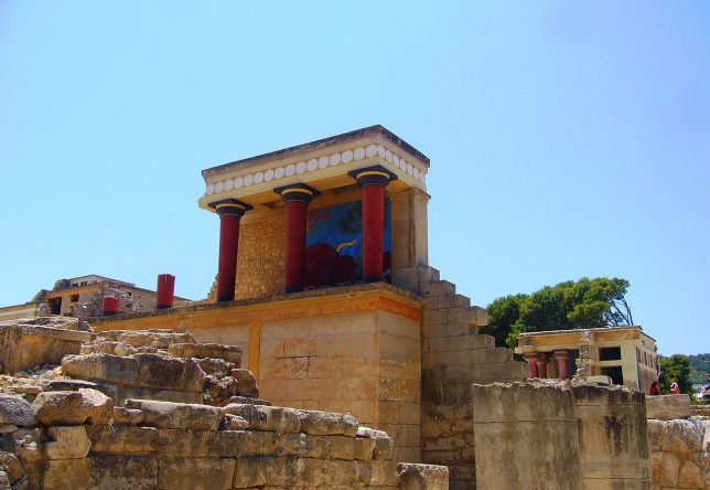 Un temple de la ville de Knossos en Crète