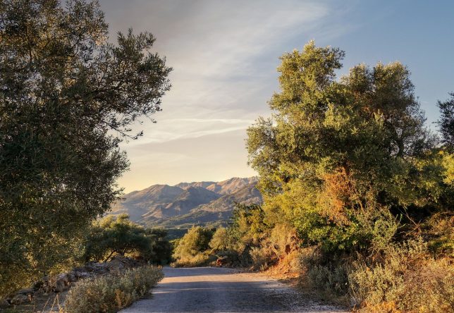 Une route dans les montagnes crétoises